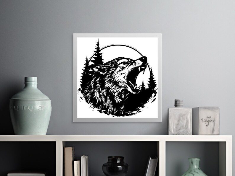 ALPHA WOLF HOWL Svg, Wild Wolf Howl Svg Files for Cricut, Wolf Predator