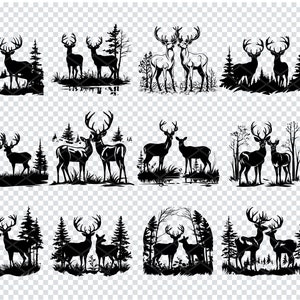 Chevreuil SVG, Clipart chevreuil, chevreuil svg couper des fichiers pour Cricut, montagne Svg, svg pin à feuilles persistantes