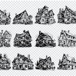 MEDIEVAL TAVERN SVG, Rustic Medieval Inn Svg Files For Cricut, Medieval Alehouse Clipart, Laser Cut Files