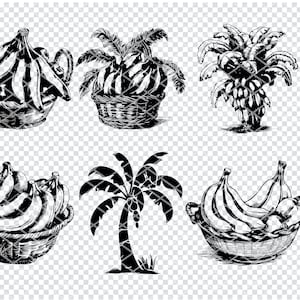BANANE SVG, fichiers Svg bananes pour Cricut, Clipart banane, fichiers découpés au laser