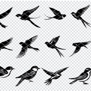Hirondelle oiseau SVG, fichiers Svg oiseau hirondelle pour Cricut, clipart oiseau hirondelle, fichiers découpés au laser
