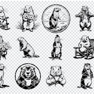 Murmeltier SVG, Murmeltier Plotterdatei für Cricut, Murmeltier Clipart, Laser Cut Files