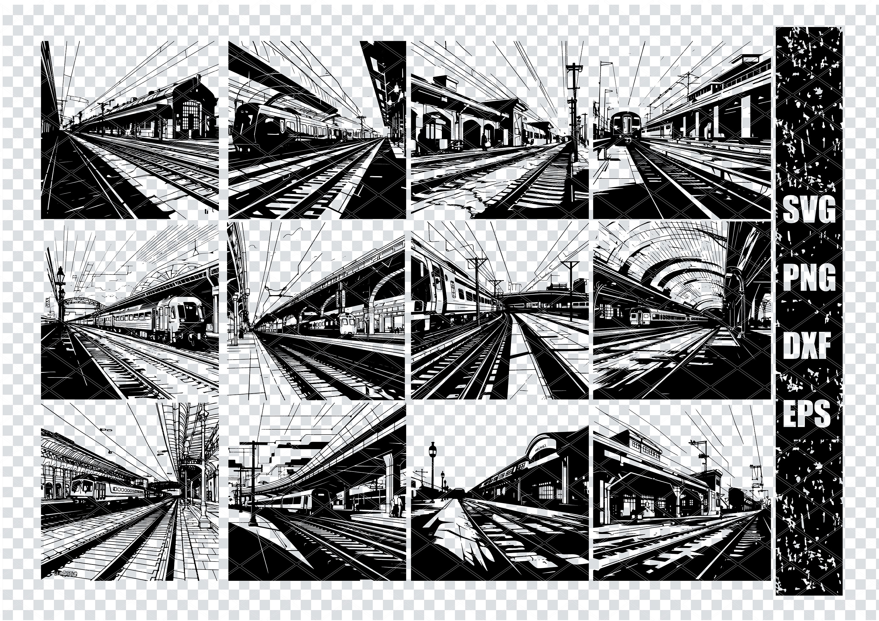 TRAIN RAILWAY SVG, Train Railway Svg Files for Cricut, Metro Train