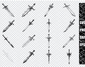 FANTASY SWORD SVG, Fantasy Sword Svg Files For Cricut, Fantasy Sword Clipart, Laser Cut Files