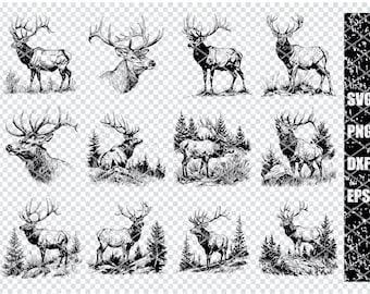 ELK SVG, ELK Svg Files For Cricut, Elk Clipart, Laser Cut Files