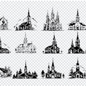 IGLESIA SVG, IGLESIA Archivos SVG para Cricut, Imágenes Prediseñadas de la Iglesia, Archivos cortados por láser