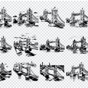 LONDON TOWER BRIDGE Svg, Thames River Tower Bridge Svg Files For Cricut, Tower Bridge Clipart, Laser Cut Files