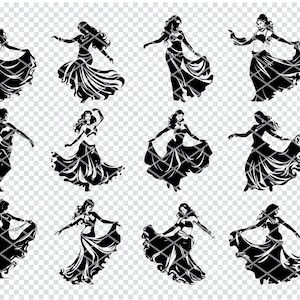 DANZATRICE DEL VENTRE ARABA Svg, Danzatrice del ventre Cabaret File Svg per Cricut, Clipart della ballerina araba, File tagliati al laser