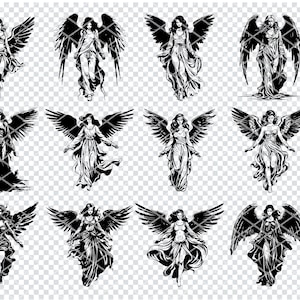 DIVINA MUJER ANGEL Svg, Heavenly Angel Svg Archivos para Cricut, Celestial Angel Clipart, Archivos cortados por láser