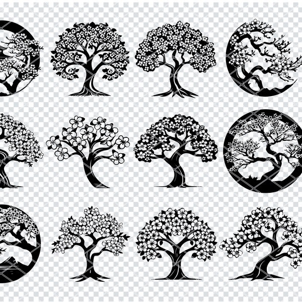 CHERRY BLOSSOM SVG, Cherry Tree Svg Files For Cricut, Cherry Branch Clipart, Laser Cut Files