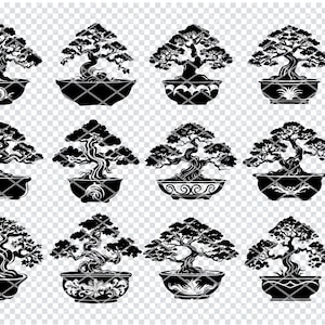 BONSAI SVG, BONSAI Miniature Tree Svg Files For Cricut, Bonsai Clipart, Laser Cut Files