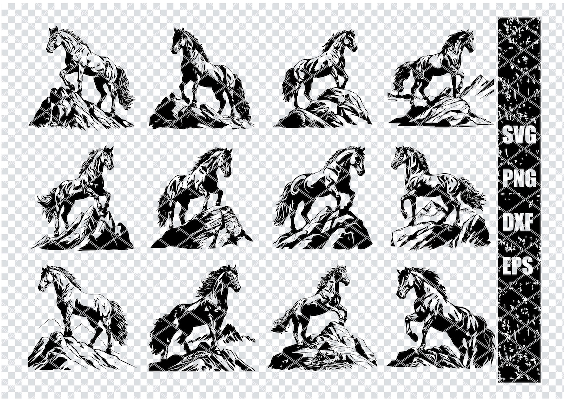 Stallion Svg Simple WILD MUSTANG HORSE Svg, North American Stallion Svg Files for Cricut ...