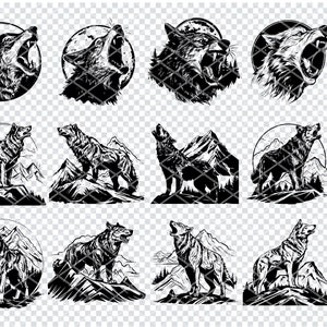 ALPHA WOLF HOWL Svg, Wild Wolf Howl Svg Files For Cricut, Wolf Predator Clipart, Laser Cut Files
