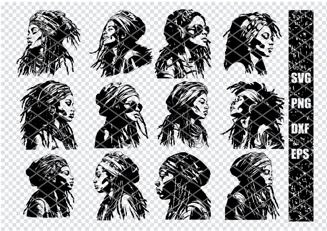 RASTA WOMAN SVG, Dreadlock Afro Woman Svg Files for Cricut, Island Girl ...