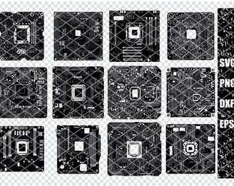 PCB CIRCUIT BOARD Svg, Circuit Motherboard Svg Files For Cricut, Circuit Board Clipart, Laser Cut Files