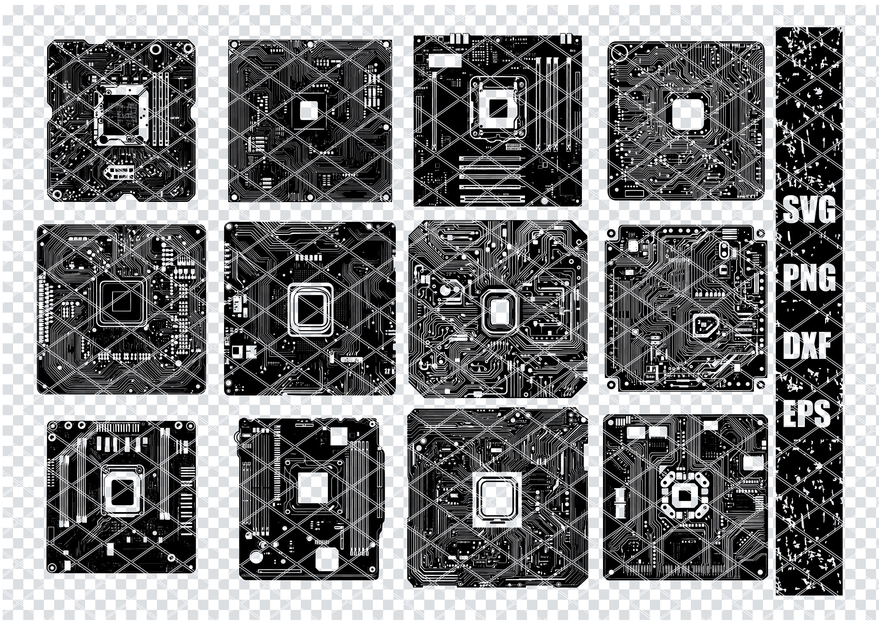 PCB CIRCUIT BOARD Svg, Circuit Motherboard Svg Files for Cricut