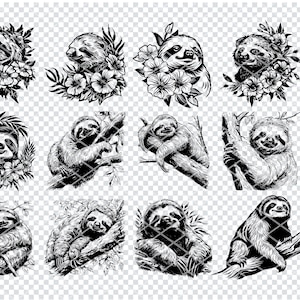 SLOTH SVG, SLOTH Svg Files For Cricut, Sloth Clipart, Laser Cut Files