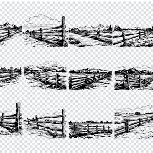 Svg de clôture de ferme rustique, fichiers Svg de porte de clôture de ferme rustique pour Cricut, Clipart clôture de planches de bois, fichiers découpés au Laser