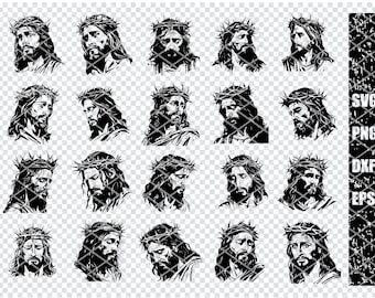 WOUNDED JESUS CHRIST Svg, Jesus Christ With Thorns Svg Files For Cricut, Jesus Christ Savior Clipart, Laser Cut Files