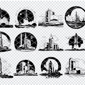 NASA KENNEDY Space CENTER Svg, Space Center Launch Svg-bestanden voor Cricut, Cape Canaveral Rocket Clipart, Laser Cut-bestanden