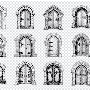 ANCIENT MEDIEVAL DOOR Svg, Middle Age Door Svg Files For Cricut, Gothic Stone Door Clipart, Laser Cut Files