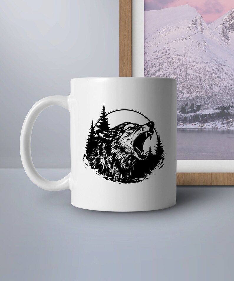 ALPHA WOLF HOWL Svg, Wild Wolf Howl Svg Files for Cricut, Wolf Predator