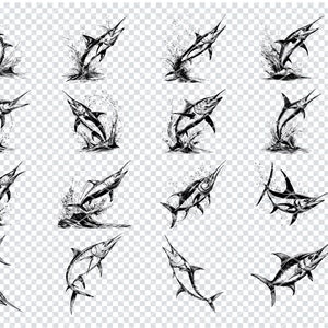 BLUE MARLIN SVG, Blue Marlin Fish Svg Files For Cricut, Blue Marlin Clipart, Laser Cut Files