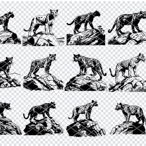 MOUNTAIN PUMA SVG, Mountain Cougar Svg Files For Cricut, Wild Mountain Lion Clipart, Laser Cut Files