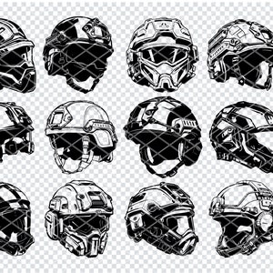 TACTICAL MILITARY HELMET Svg, Military Headgear Svg Files For Cricut, Combat Headgear Clipart, Laser Cut Files