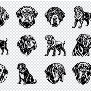 MASTIFF DOG SVG, Mastiff Svg Files For Cricut, Mastiff Clipart, Laser Cut Files