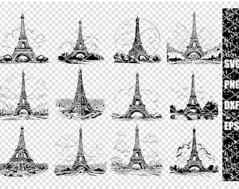 PARIS EIFEL TOWER Svg, French Eifel Tower Svg Files For Cricut, Eifel Tower Landmark Clipart, Laser Cut Files