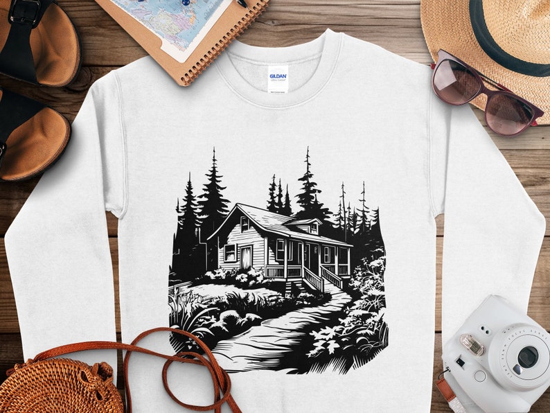 Rustic Log Svg Vector RUSTIC LOG CABIN Svg, Rustic Forest House Svg Files for Cricut ...