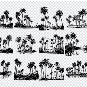 COCO PALM TREE Svg, Palmera Tropical Archivos Svg para Cricut, palmera Clipart, Archivos cortados por láser