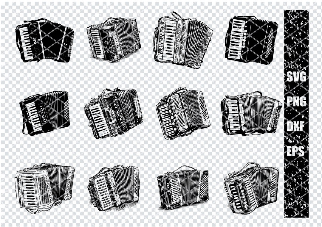 ACCORDION SVG, ACCORDION Svg Cut Files for Cricut, Hand Drawn Accordion Clipart Etsy