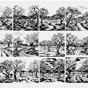 PLUM TREE ORCHARD Svg, Plum Tree Garden Svg Files For Cricut, Plum Tree Fruit Clipart, Laser Cut Files