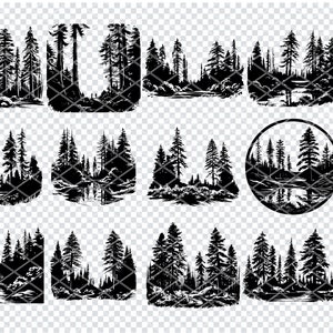 REDWOOD NATIONAL PARK Svg, Coastal Giant Trees Svg For Cricut, Redwood Tall Forest Clipart, Laser Cut Files