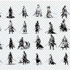JAPANESE SAMURAI With KATANA Svg, Japanese Samurai Svg Files For Cricut Japanese Warrior Clipart, Laser Cut Files