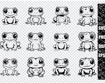 CUTE FROG SVG, Frog Svg Cut Files For Cricut, Frog Clipart, Frog Vector Svg, Frog Silhouette Svg