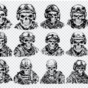 SKELETON ARMY SOLDIER Svg, Skeleton Army Pilot Svg Files  For Cricut, Soldier Troop Corpse Clipart, Laser Cut Files