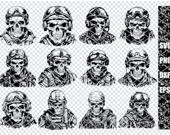 SKELETON ARMY SOLDIER Svg, Skeleton Army Pilot Svg Files  For Cricut, Soldier Troop Corpse Clipart, Laser Cut Files