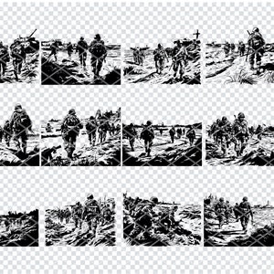 D DAY NORMANDY Svg, Normandy Landing Beach Archivos svg para Cricut, Imágenes Prediseñadas de Normandía de la Guerra Mundial, Archivos cortados por láser