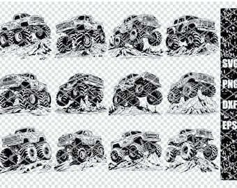 MONSTER TRUCK SVG, Monster truck clipart, Monster truck svg for Cricut, Off Road Svg, Monster truck cut files