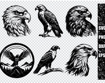 HAWK SVG, HAWK Clipart, Evergreen Pines Svg Files For Cricut, Camping Svg Cut File, Outdoors Svg