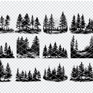 Pin à feuilles persistantes Svg, fichiers svg pins à feuilles persistantes pour Cricut, fichiers Svg de conifères, pins à feuilles persistantes coupe des fichiers
