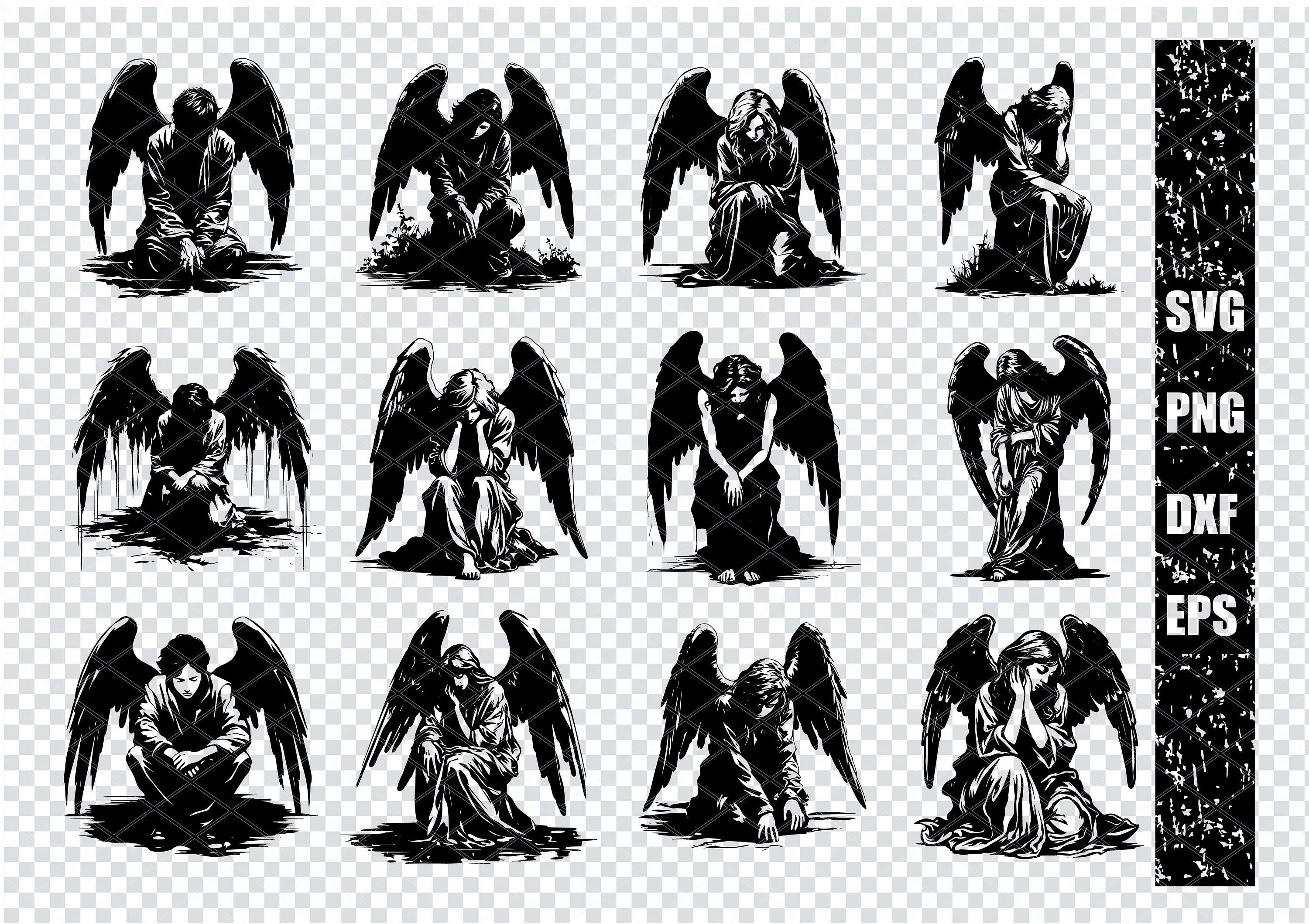 GRIEVING ANGEL SVG, Weeping Angel Svg Files for Cricut, Sad GRIEVING ANGEL SVG, Weeping Angel Svg Files for Cricut, Sad
