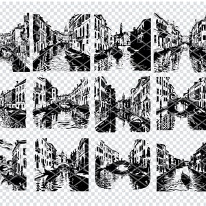 VENEDIG KANAL CITY svg, venezianischer Kanal italien svg Dateien für Cricut, Venedig Kanal Gondel Clipart, Laser Cut Files