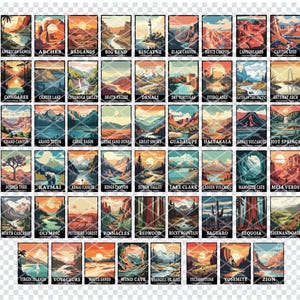 USA NATIONAL PARKS, Amerikanische Nationalparks Lasergravurdateien, Alle 63 Nationalparks SVG-Schnittdateien