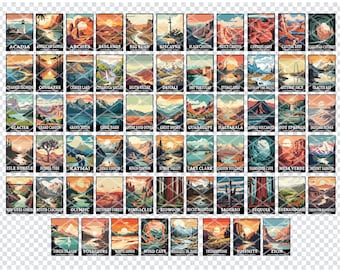 USA NATIONAL PARKS, Amerikanische Nationalparks Lasergravurdateien, Alle 63 Nationalparks SVG-Schnittdateien