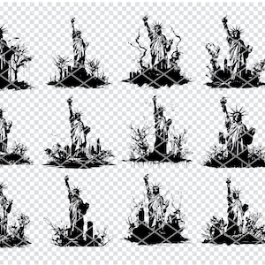 ESTATUA ABANDONADA de LIBERTY Svg, Estatua de la Libertad de Nueva York Archivos Svg para Cricut, Landmark Clipart, Archivos cortados con láser