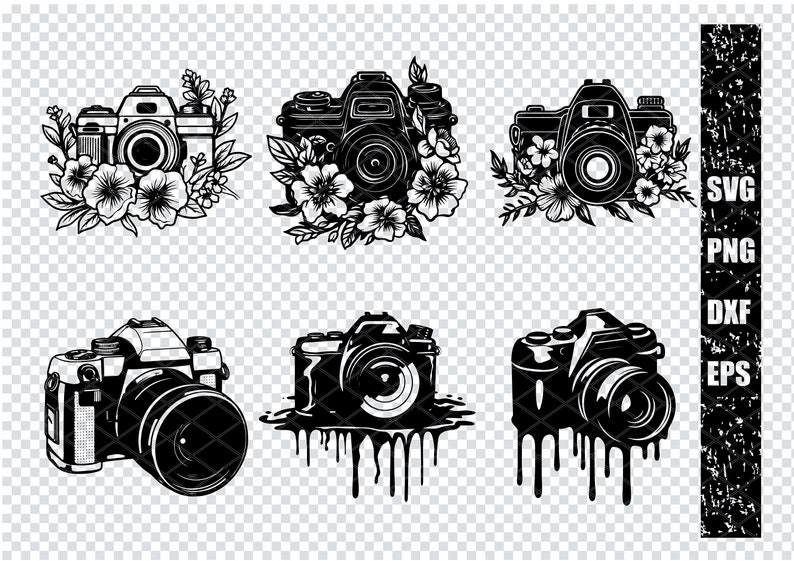 CAMERA SVG, Floral Camera Svg Files for Cricut, Floral Camera Clipart ...
